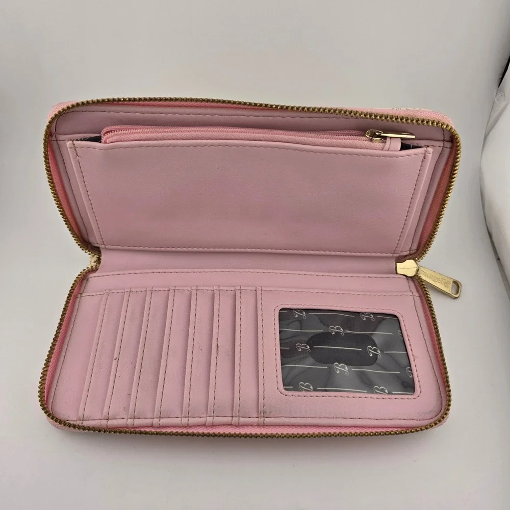 Loungefly Disney Beauty and the Beast Belle Zip Wallet Cream Pink Fair Tale READ